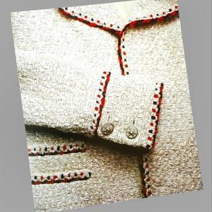 Chanel Art Print Cream Tweed Suit